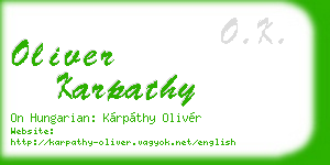 oliver karpathy business card